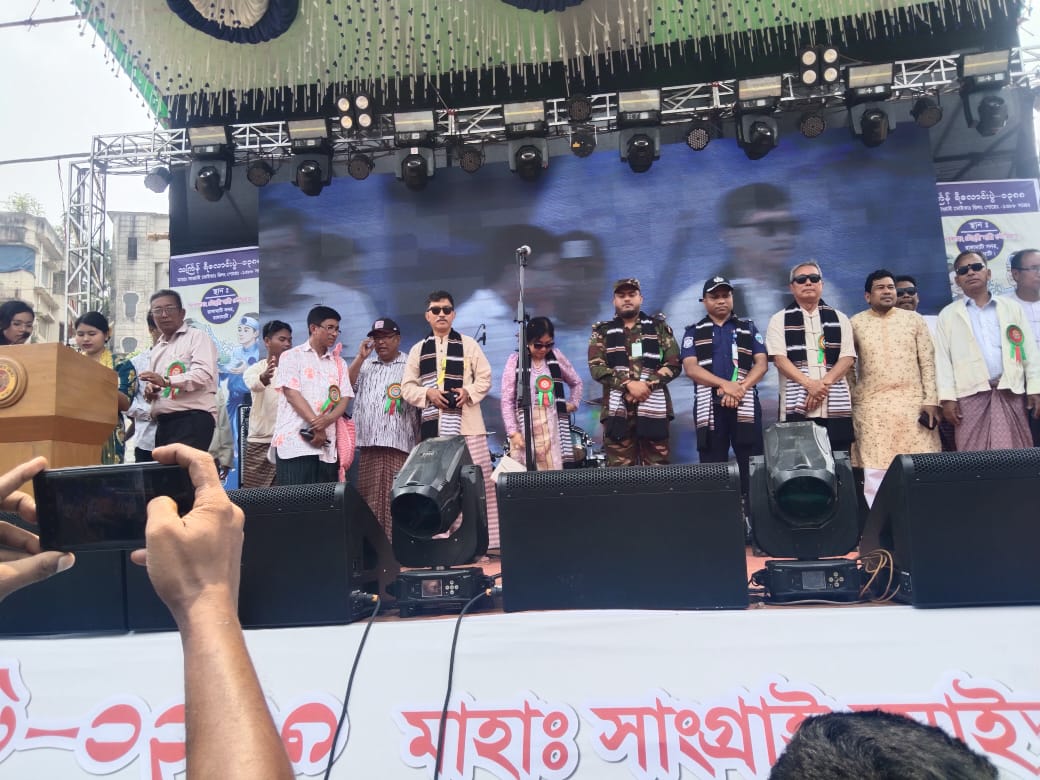 রাঙামাটি ম্যারী ষ্টেডিয়ামে মৈত্রীময় ঐতিহ্যবাহী জল উৎসব উদযাপিত